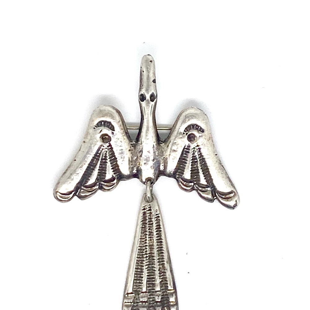 Vintage Sterling  Rare Peyote Water Spirit Guide Brooch